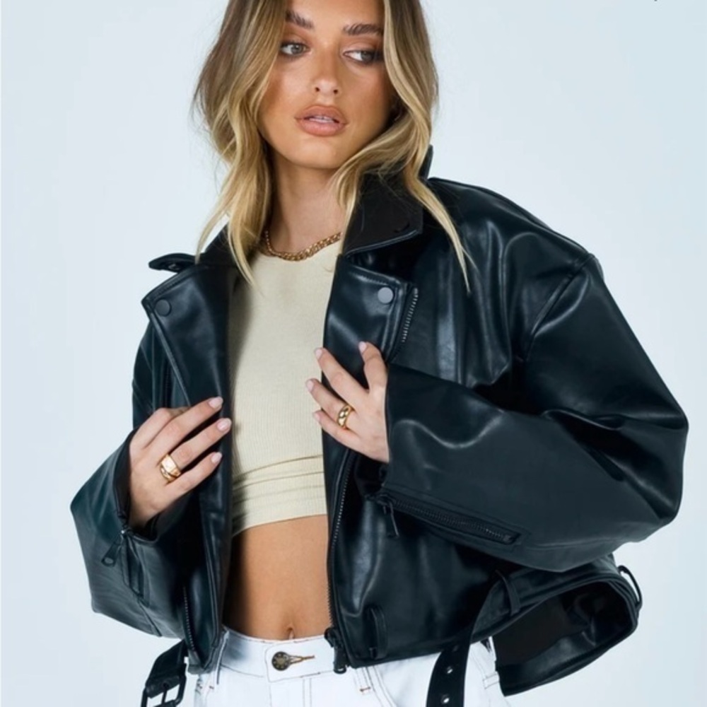 Princess Polly Black Leather Jacket